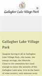 Mobile Screenshot of gallagherlakevillagepark.com